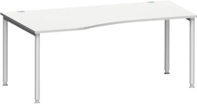 Schäfer Shop Genius Freiformschreibtisch MODENA FLEX, höhenverstellbar, Ansatz links, Breite: 180 cm, lichtgrau - Bild 1
