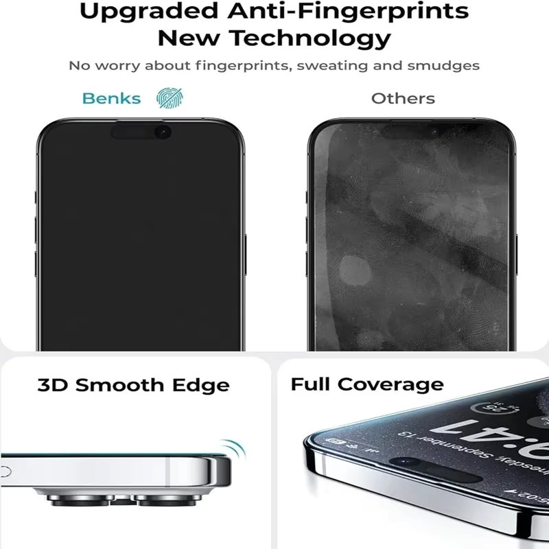 Arvin Displayschutzfolie Milchglas mit matter oleophober Beschichtung für iPhone 11, 12, 13, 14, 15, 16, 17 Pro Max und XR X, transparent - Bild 3