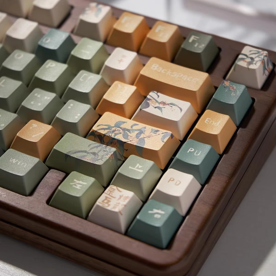 Venit Keys Oolong Tea Theme PBT-Tastenkappen im URE Profile mit Dye-Sub-Verfahren für MX mechanische Tastaturen, Mehrfarbig - Bild 5