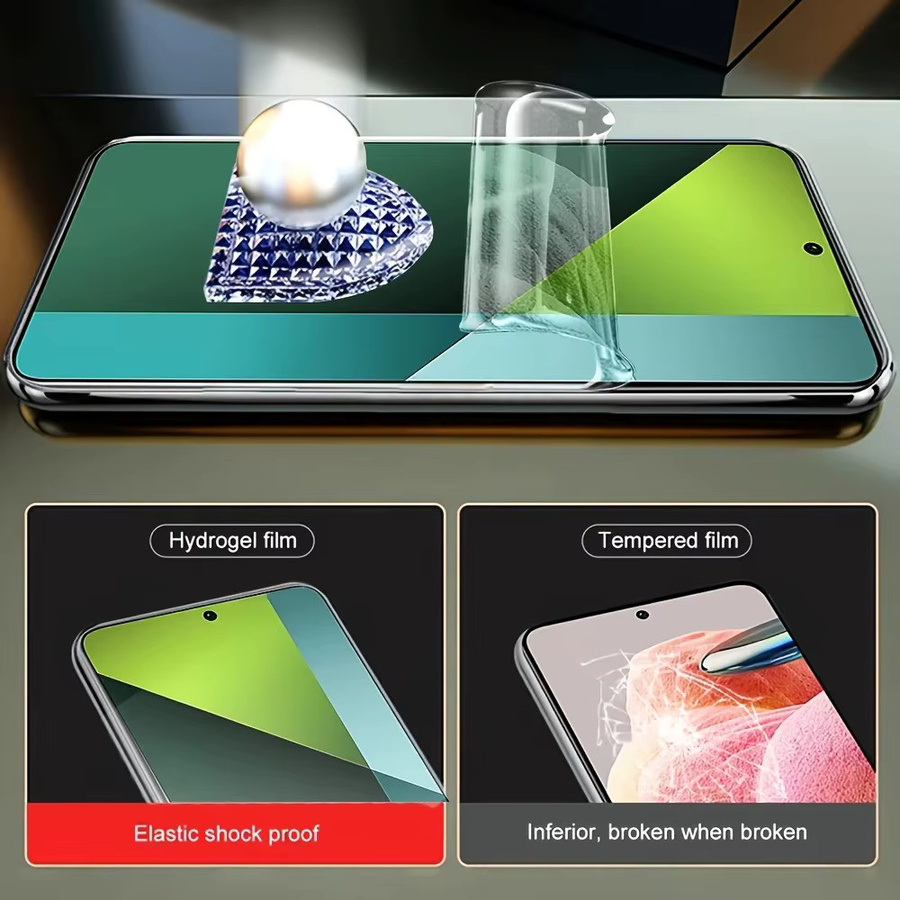 4er-Pack Xiaomi Ultra HD Hydrogel Displayschutzfolien für Redmi Note 14 13 12 Pro 14S 12S 11S 14R 14C 13C 12C 10A 9A in Transparent - Bild 5
