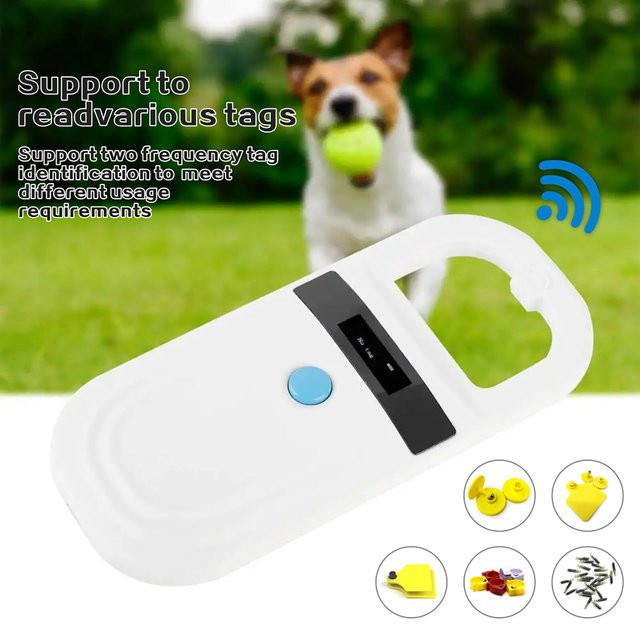 HACHANLUN Tier-RFID-Lesegerät mit Bluetooth für Katze und Hund zur Mikrochip-Auslesung (134,2 kHz und 125 kHz) in Schwarz oder Weiß - Bild 1