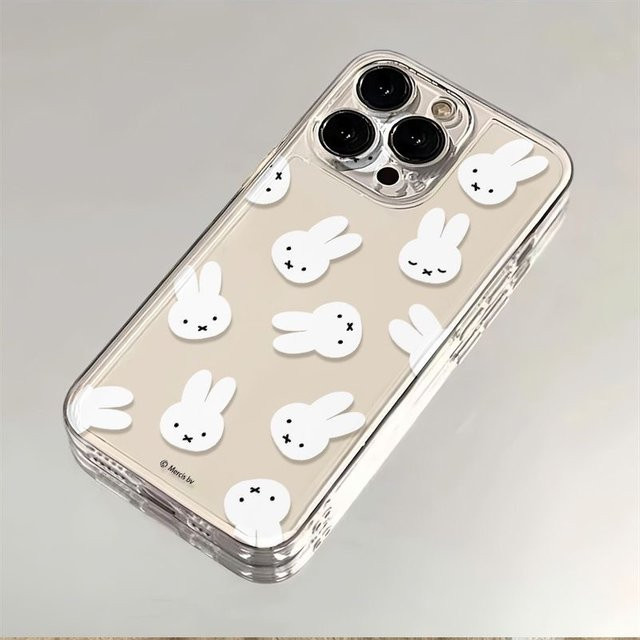 Miffy Cartoon Handyhülle aus weichem TPU in Weiß für iPhone 11 12 13 14 15 16 17 Pro Max Plus - Bild 1