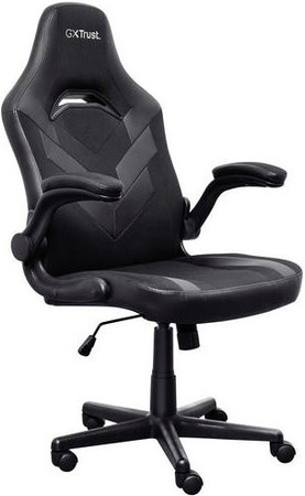 Trust GXT 703 Riye Gaming-Stuhl in Schwarz mit Kopfstütze und Armlehnen