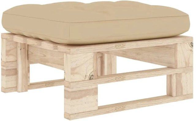 vidaXL Garten-Palettenhocker aus imprägniertem Kiefernholz in Beige, B/T/H: 60 x 60 x 25 cm - Bild 1