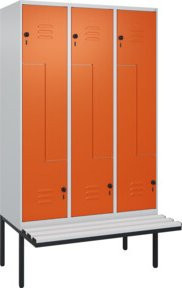 C+P Z-Spind Classic PLUS Sitzbank mit 6 Fächern und Sicherheits-Drehriegel, B/T/H: 212 x 120 x 81,5 cm - Bild 1