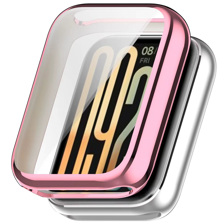 Xiaomi Band 10pro Vollschutzhülle mit Displayschutz aus weichem TPU in Transparent oder Pink - Bild 2