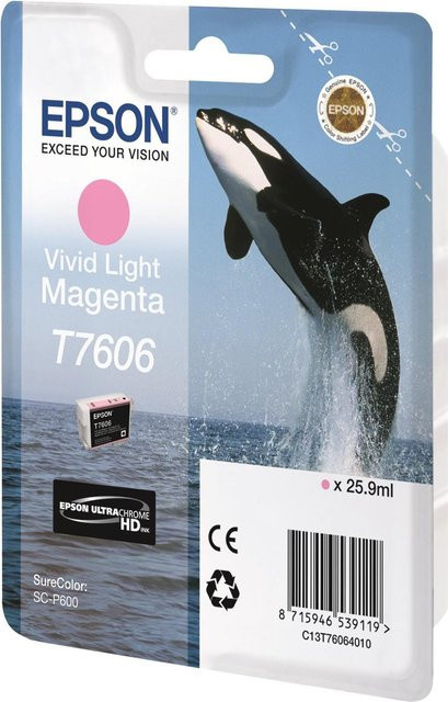 Epson T7606 Vivid Light Magenta Tintenpatrone für SureColor SC-P600, 25,9 ml - Bild 1