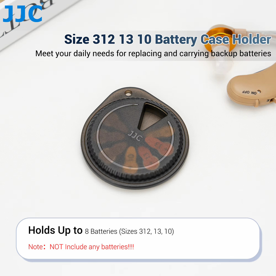 JJC Drehbares Hörgeräte-Batteriegehäuse für Größe 312 Batterien in Schwarz - Bild 1