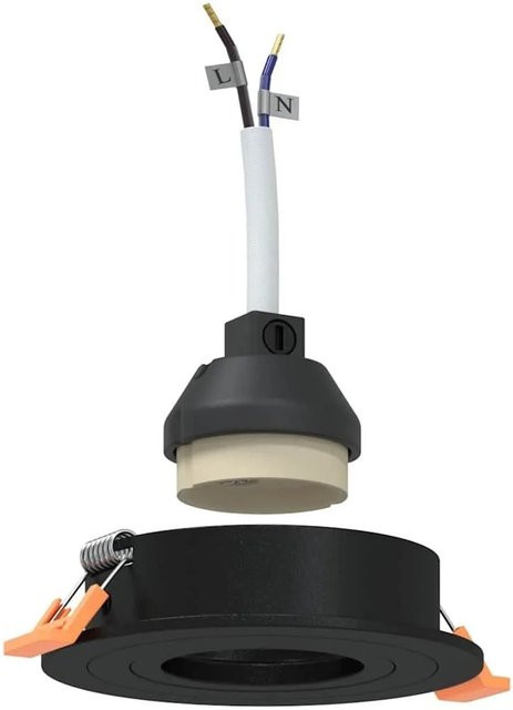 vidaXL Spotlight Set 6 Stück Schwarz aus Aluminium, quadratisch, GU10, B/T/H: 9 x 9 x 2 cm - Bild 1