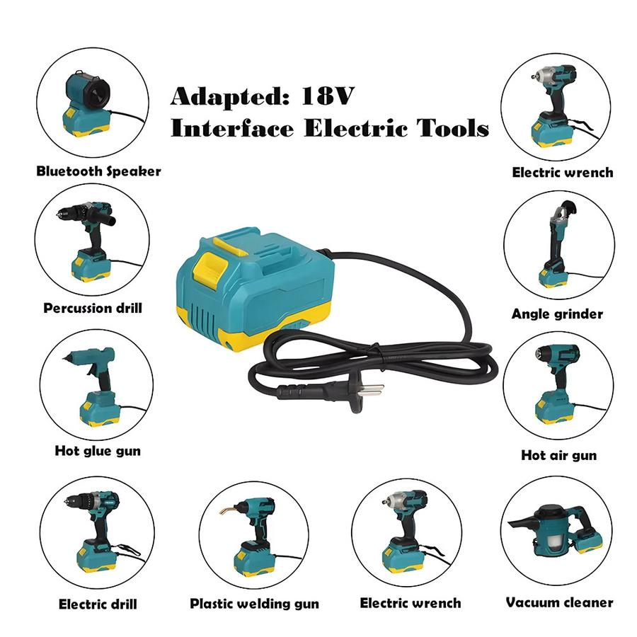 Podofo AC zu DC Stromadapter Ladegerät Wechselrichter 220V auf 20V 40A für 18V Elektrowerkzeuge mit EU-Stecker - Bild 3