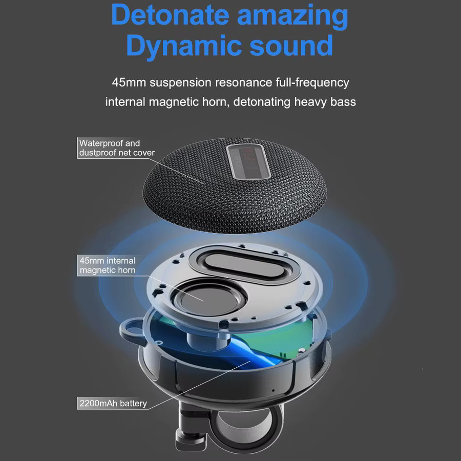 AyeBeau Tragbarer Bluetooth Lautsprecher Mini Subwoofer in Schwarz - Bild 5