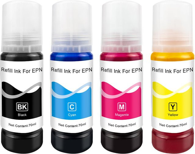 Epson Nachfülltinte 103 für EcoTank Tintenstrahldrucker L3250, I3150, ET-2710, ET-2711, ET-2712, ET-2714, ET-2715, ET-2720, ET-2726 in Schwarz und Multicolor - Bild 1