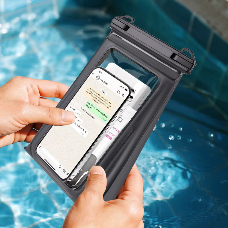 HAISSKY Wasserdichte Umhängetasche in Transparent für iPhone, Samsung und Xiaomi Universal Outdoor Schwimmen Tasche - Bild 2