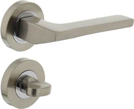 Intersteel Türdrücker Ben WC-Ausführung in Silber Matt aus Zamak mit 8 mm Stift, Durchmesser: 52 mm, Tiefe: 10 mm - Bild 1