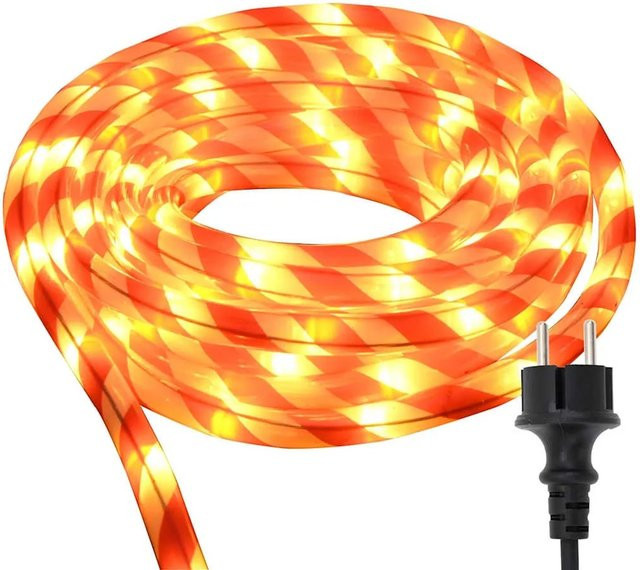 vidaXL Lichtseil mit 240 LEDs in Warmweiß, 10 m Länge, IP44 wetterfest, weißes PVC-Material für Innen und Außen - Bild 1