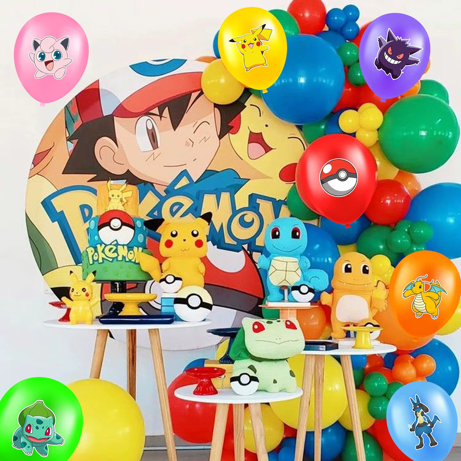 Potdemiel Pokemon Partyballons Set, 28 Stück bunte runde Dekoballons für Kindergeburtstage in 7 verschiedenen Mustern - Bild 4