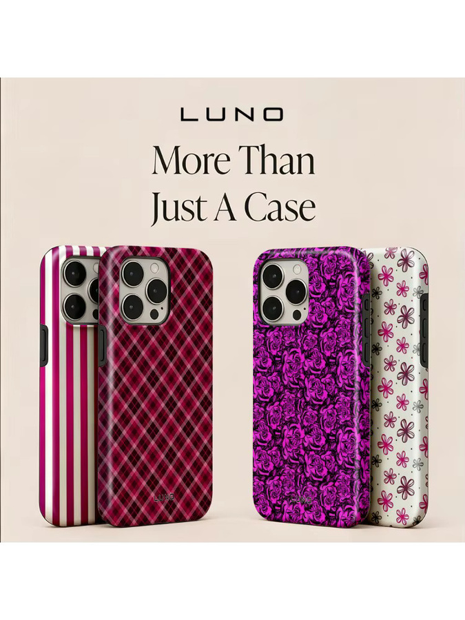 Rastar LUNO Handyhülle mit kariertem Design für iPhone 17 16 15 14 13 12 11 Air Pro Max Plus in Pink - Bild 1