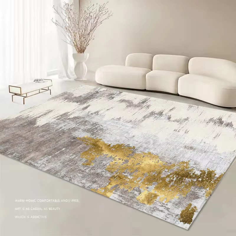 VIKAMA Wohnzimmerteppich und Schlafzimmerteppich in modernem Abstract-Design, waschbar und schmutzabweisend, mehrfarbig, rechteckig - Bild 1