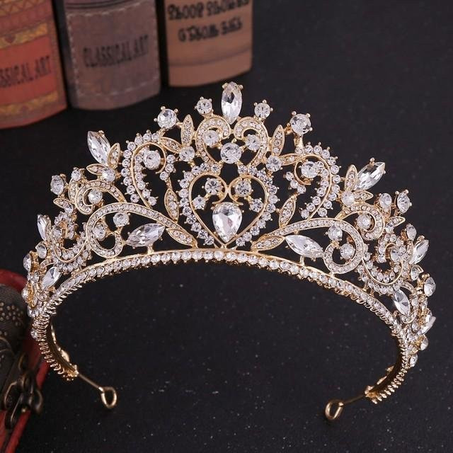Wucifang Jewelry Diadem, Roségold, Pfirsich Herz, Kristall, Damen - Bild 1