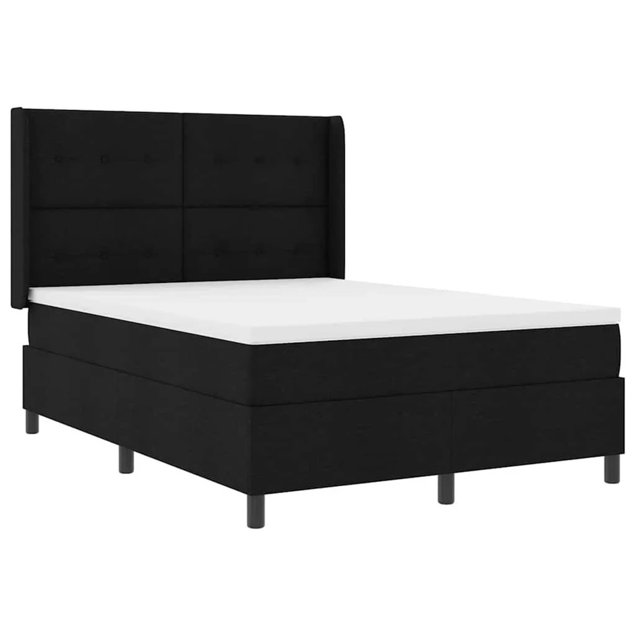 vidaXL LED Boxspringbett mit Matratze Schwarz B/T/H: 140 x 190 x 28 cm - Bild 2