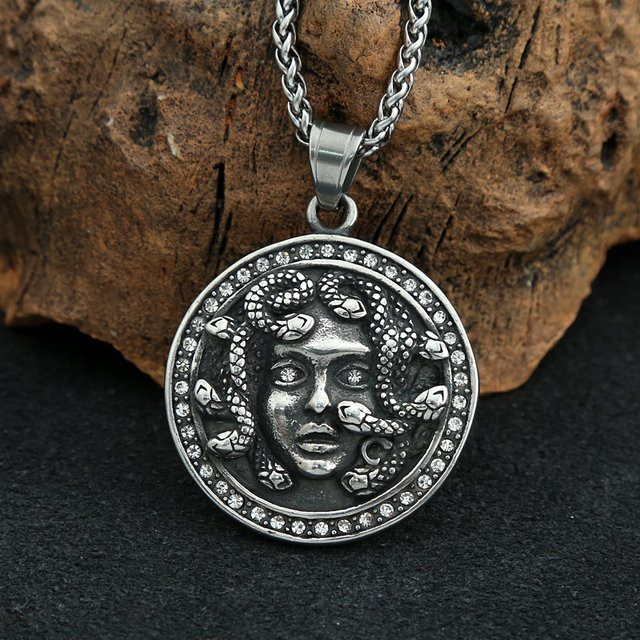 NORTHMAN Anhänger Medusa Kopf, Edelstahl, Gold, Herren - Bild 1