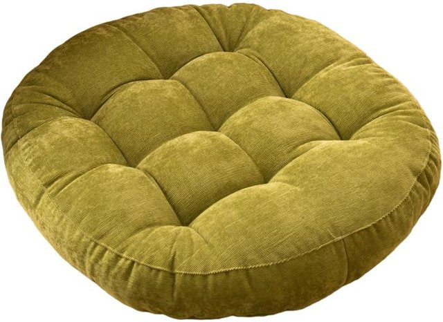 Rundes Tatami Bodensitzkissen aus Cord in Grün, Durchmesser: 55 cm - Bild 1