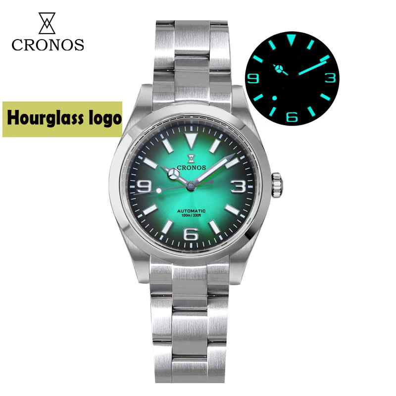 CRONOS Armbanduhr Automatik, Edelstahl, 36 mm, Herren, Silber, 10 ATM - Bild 2