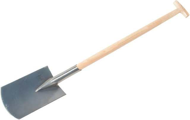 LUX-TOOLS Damenspaten mit Trittkante und geradem T-Stiel aus Stahl und Esche, Höhe: 85 cm - Bild 1