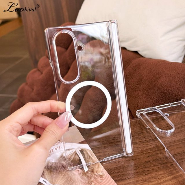 Transparente Acryl-Schutzhülle für Samsung Galaxy Z Fold 7 6 5 4 mit Magnetfunktion und stoßfestem Design - Bild 1