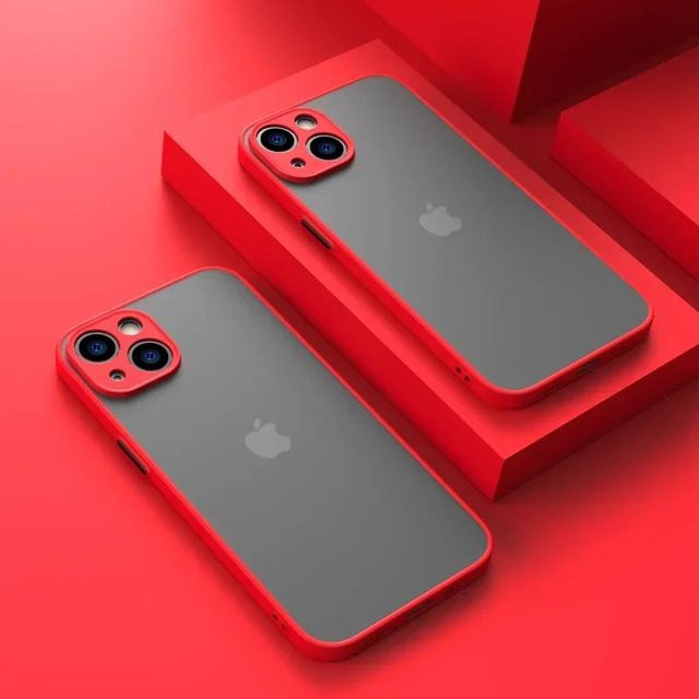 Stoßfeste und dünne Silikon-Schutzhülle von Tuiying002 für iPhone 11 bis iPhone 16 Pro Max in Transparent und Rot - Bild 1