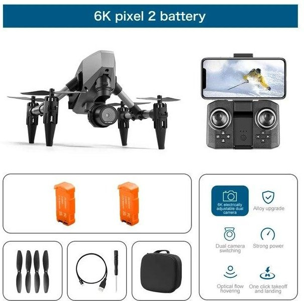 LYZRC XD1 Mini Legierung Architektur Drohne mit 8K Dual-Kamera, 5G WIFI und Hindernisvermeidung, Quadcopter in Schwarz mit 2 Akkus - Bild 1