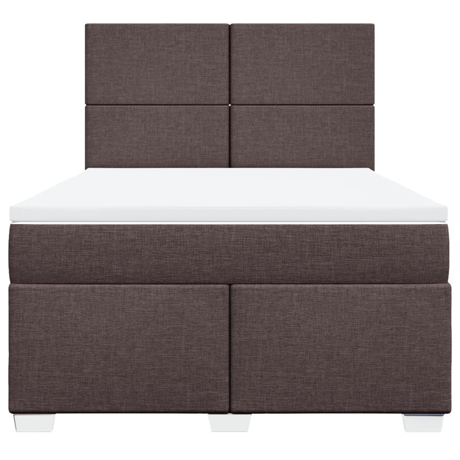 vidaXL Boxspringbett mit Matratze Hybrid-Design aus Stoff in Braun, B/T/H: 160 x 200 x 140,5 cm - Bild 3