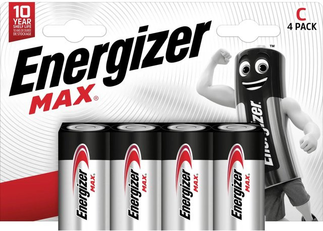 Energizer Alkaline Batterie Max C in Rot, 4 Stück - Bild 1