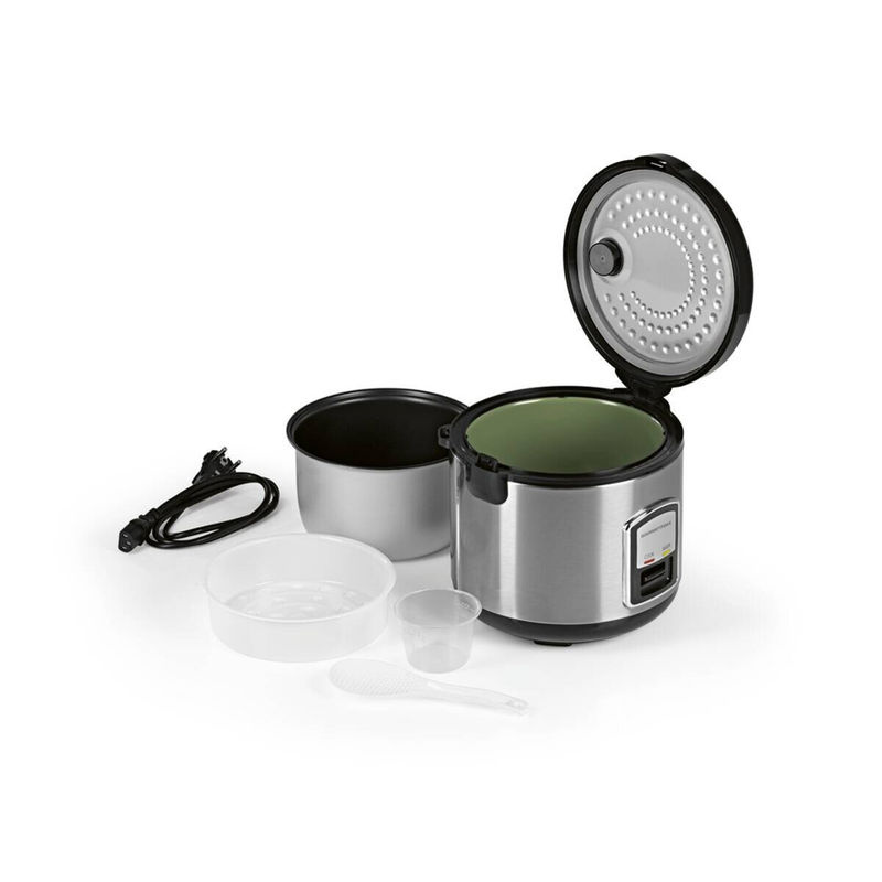 GOURMETmaxx Reiskocher in Schwarz und Silber mit Warmhaltefunktion und spülmaschinenfesten Teilen, B/H/T: 23,6 x 25,2 x 23,6 cm - Bild 2