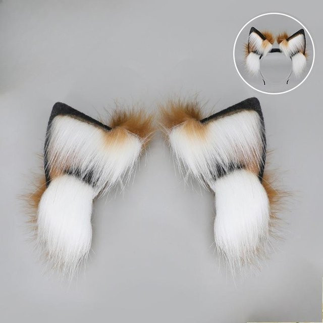 YIRAN Plüsch-Katzenohren Haaraccessoire, grau, beweglich, elektrisch - Bild 1