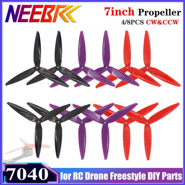 NEEBRC 7040 7 Zoll 3 Blatt CW & CCW Propeller, Zubehör, 4/8-teiliges Set - Bild 1