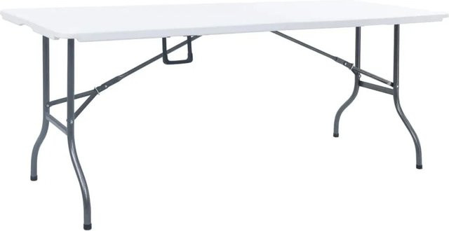 Furnicato Gartentisch klappbar in Weiß, rechteckig aus Kunststoff und Metall, B/T/H: 180 x 72 x 72 cm - Bild 1
