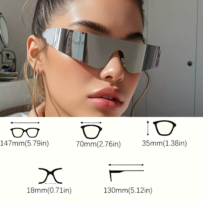 DIXSG Sonnenbrille randlos, rechteckig, Damen, verspiegelt - Bild 6