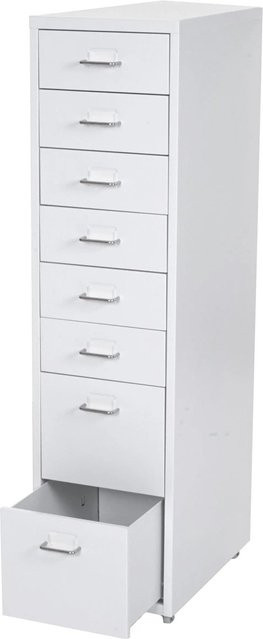 PROREGAL Rollcontainer Housten mit 8 Schubladen in Weiß, B/T/H: 110 x 28 x 41 cm - Bild 1