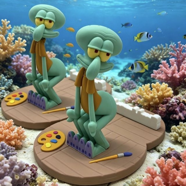 Bandai SpongeBob Schwammkopf Thaddäus Handyhalterung, Anime-Figur - Bild 1
