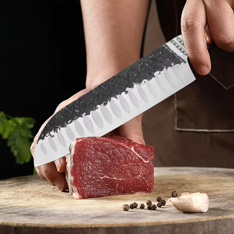 GuanQi Cleaver Küchenmesser aus Edelstahl mit Holzgriff in Silber - Bild 2