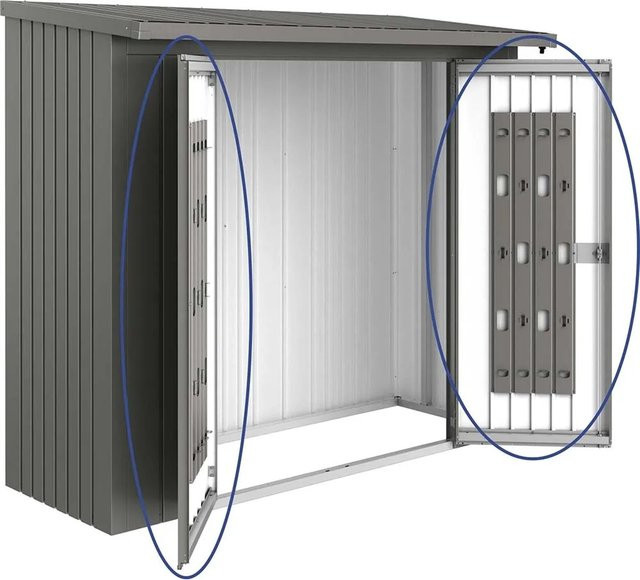 Biohort Türpaket für Kaminholzregal WoodStock 230 in Quarzgrau-Metallic, B x H: 135 x 171 cm - Bild 1