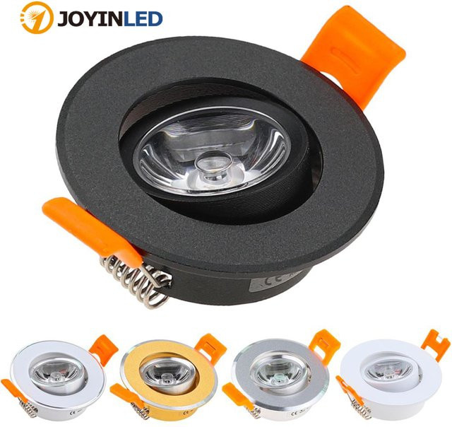 JOYINLED Aluminium Runde LED Deckenleuchte Dimmbar, Silber, Einbau LED Spot mit Ausschnitt: 50 mm, 3W - Bild 1