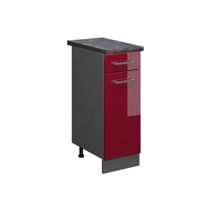 Vicco Küchenunterschrank R-Line Bordeaux Hochglanz Anthrazit B: 30 cm, H: 81,6 cm, T: 60 cm - Bild 2