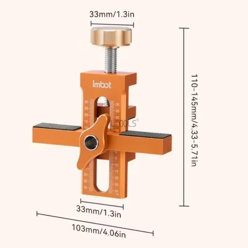 LTOOLS 2-in-1 Schnellpositionierungswerkzeug für die Schranktür-Montage und Türplatten-Installation in Orange - Bild 6