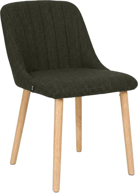 CLP Esszimmerstuhl Arie gepolstert mit Lehne in Grün mit Stoffbezug und Holzgestell im Scandinavian Design für Küche und Wohnbereich - Bild 1