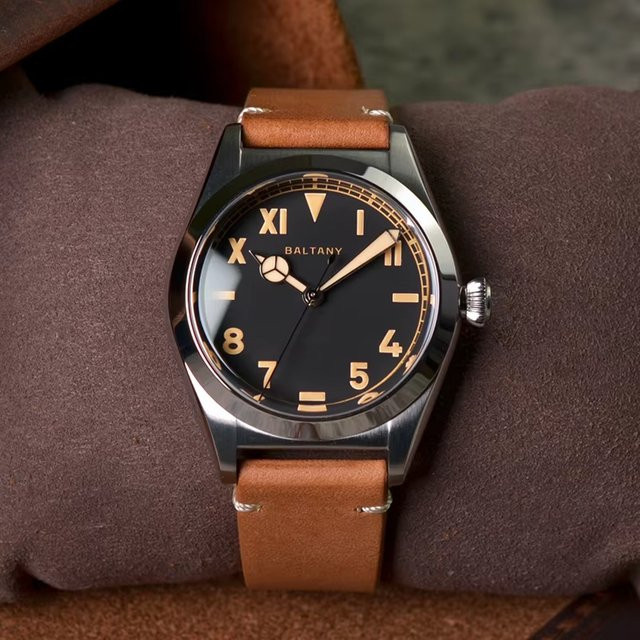 Baltany Automatik-Armbanduhr, Edelstahl, Leder, Saphirglas, Herren - Bild 1