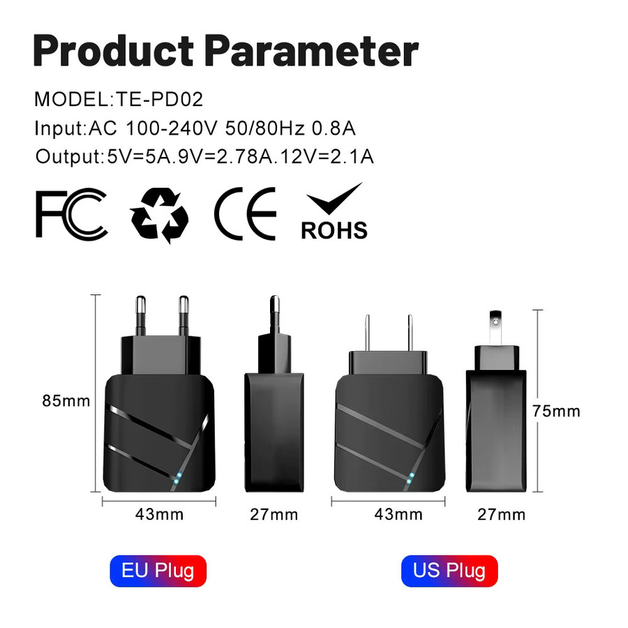 GUSEYEE USB-C Schnellladegerät in Schwarz mit 3,0A für iPhone und Samsung - Bild 5