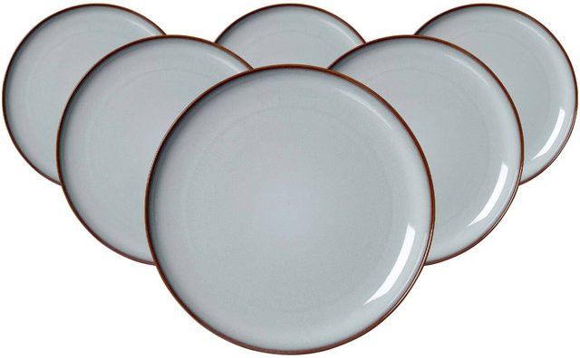 Ritzenhoff & Breker Speiseteller Portofino aus Keramik, 6er Set, Grau/Weiß, Durchmesser: 27,5 cm - Bild 1