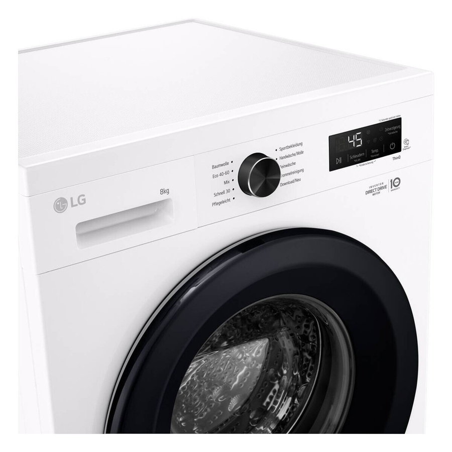 LG Waschmaschine F4WB3085 weiß Frontlader mit 8 kg Kapazität, B/H/T: 60 x 85 x 55 cm, mit WiFi und App-Steuerung - Bild 4